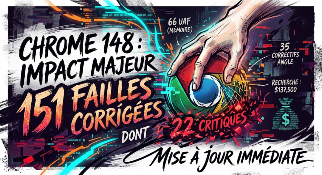 Chrome 148 : 151 failles de sécurité corrigées, dont 22 critiques